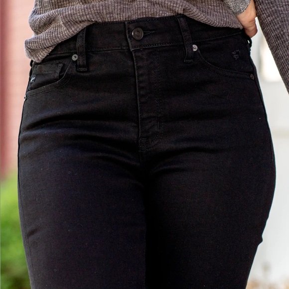 Kancan Women’s Black High Rise Fray Hem Skinny Jeans Size 3/25 - Picture 4 of 13